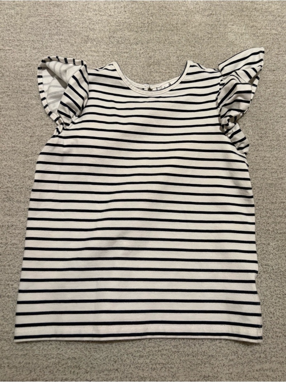 Janie and Jack Navy & White Striped Top